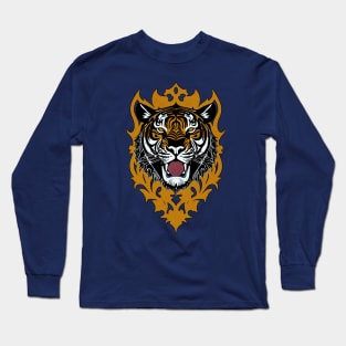 TIGER FACE -Emblem Design Long Sleeve T-Shirt